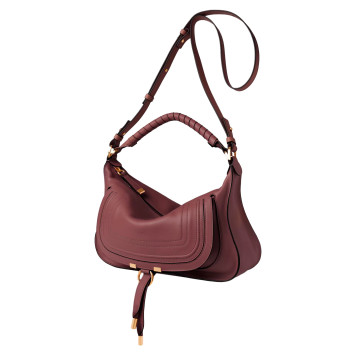Visuel 4 : Chloé | Sac Marcie small en cuir dark velvet | Boutique Parenthese Bordeaux