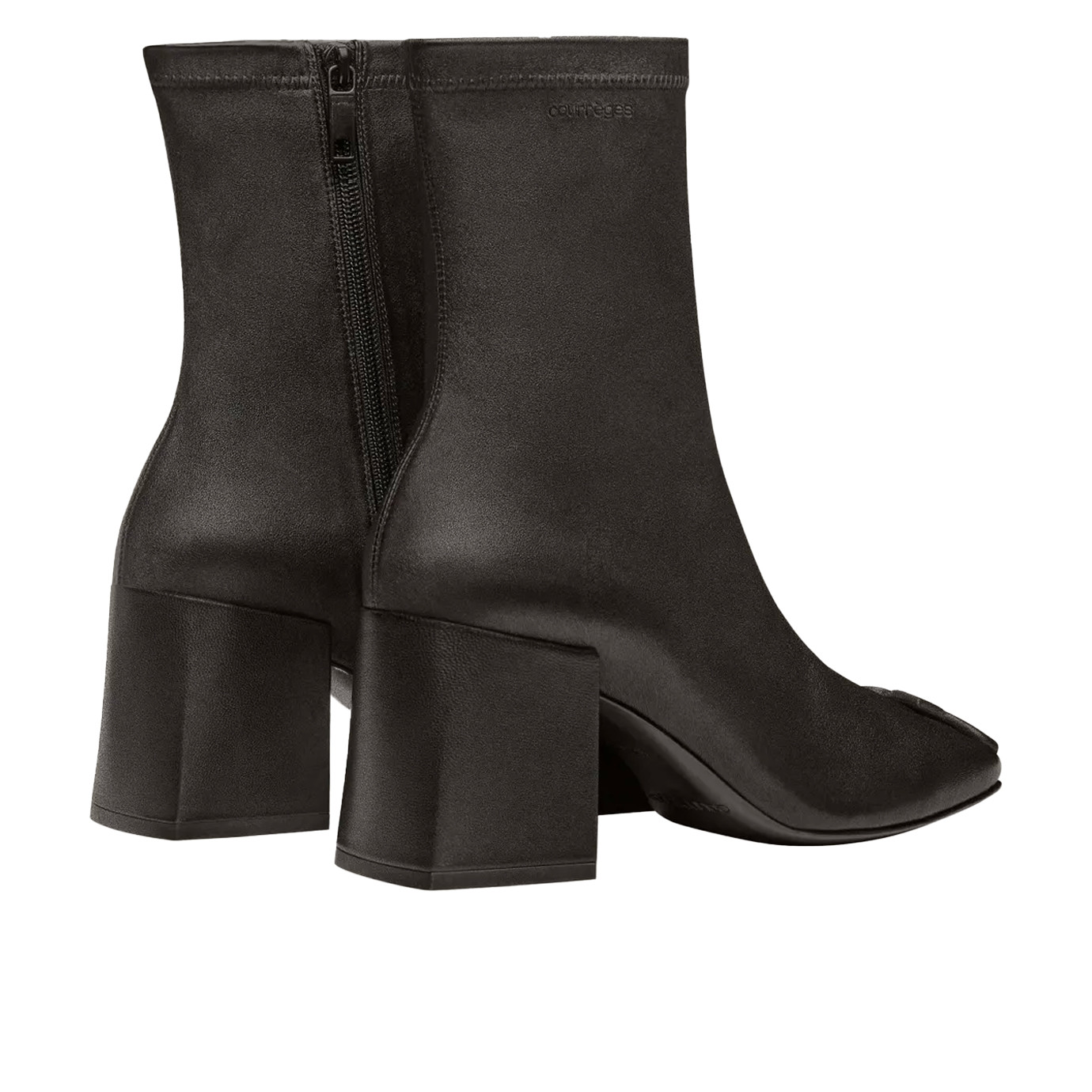 Visuel 3 : Collection Courrèges Bordeaux | Boots Réédition en cuir stretch noir| Boutique Parenthese