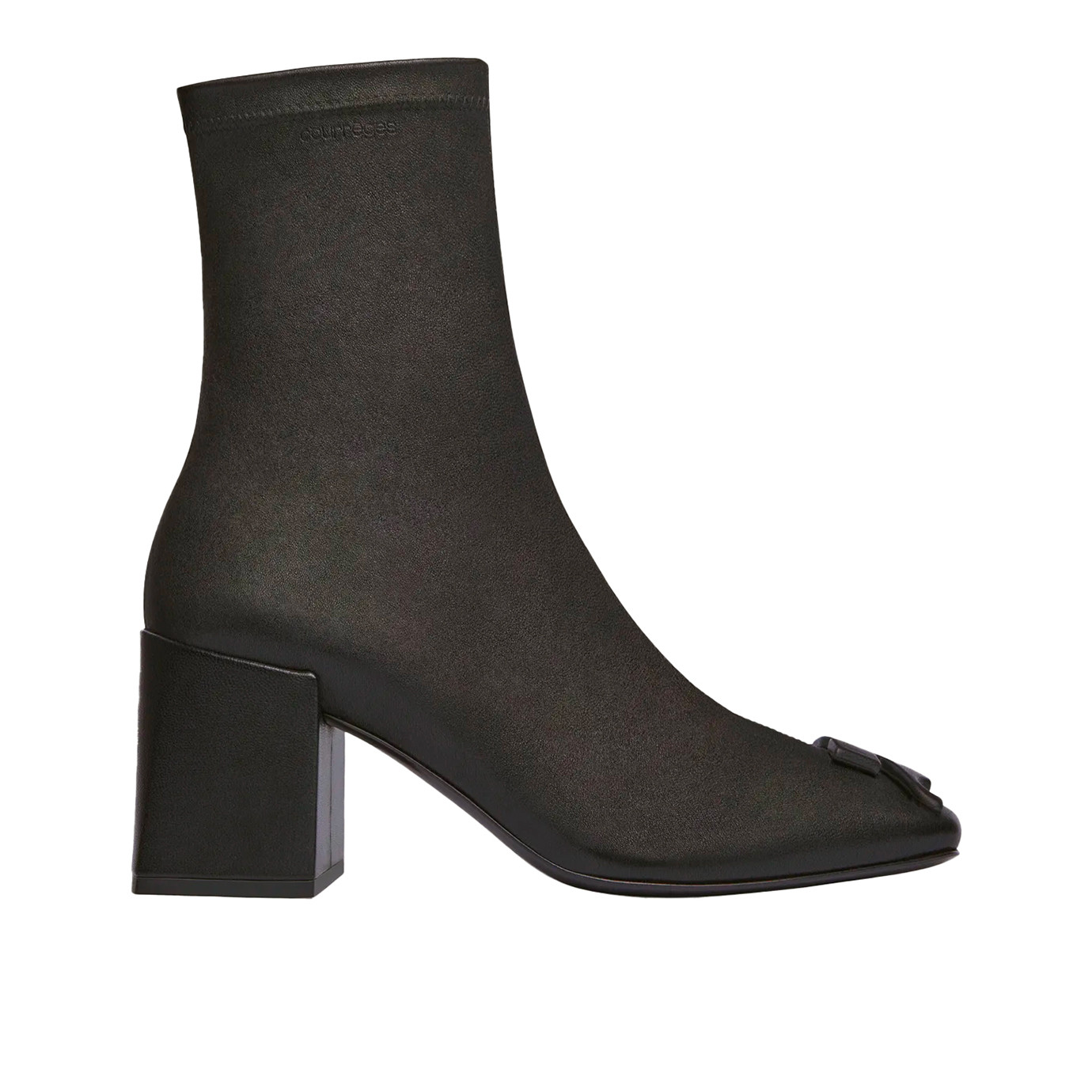 Visuel 1 : Collection Courrèges Bordeaux | Boots Réédition en cuir stretch noir| Boutique Parenthese