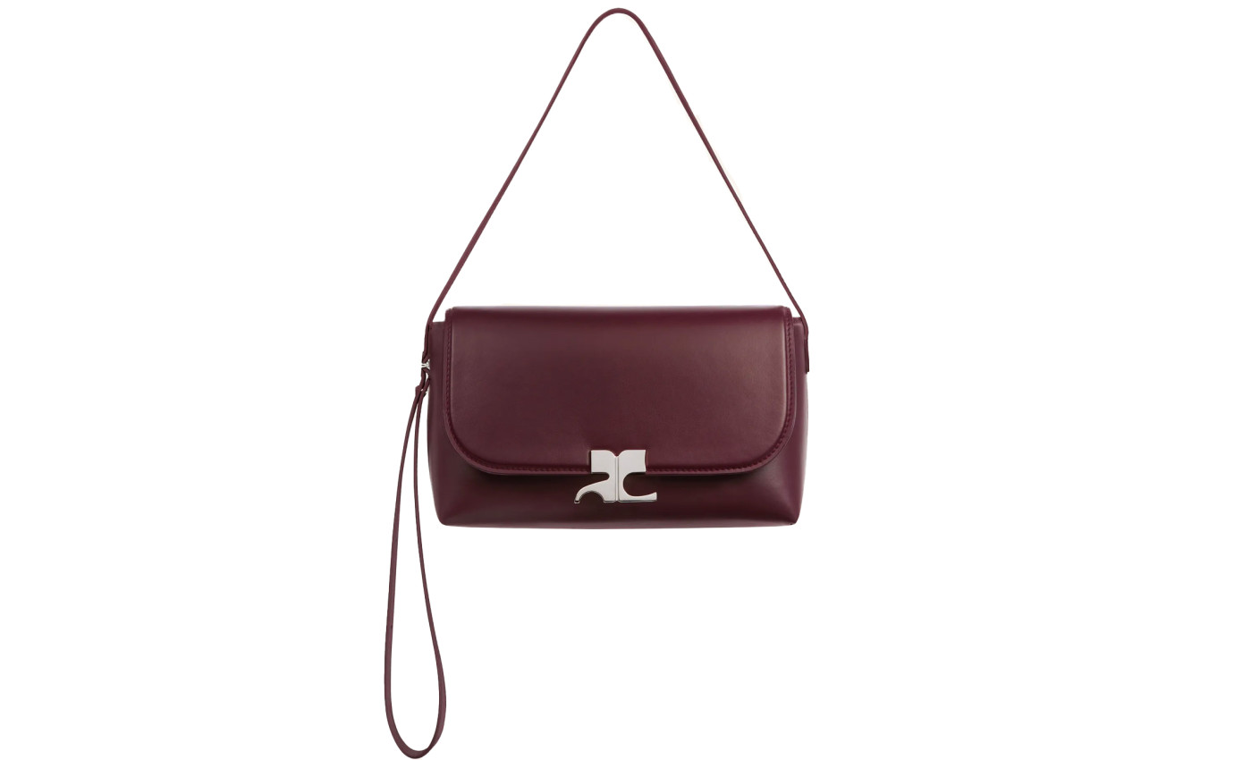 Visuel 1 : Courrèges | Sac Icotype en cuir de veau liss burgundy | Boutique Parenthese Bordeaux