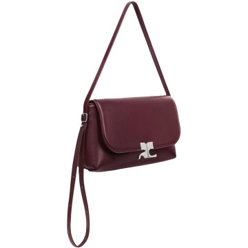 Visuel 3 : Courrèges | Sac Icotype en cuir de veau liss burgundy | Boutique Parenthese Bordeaux