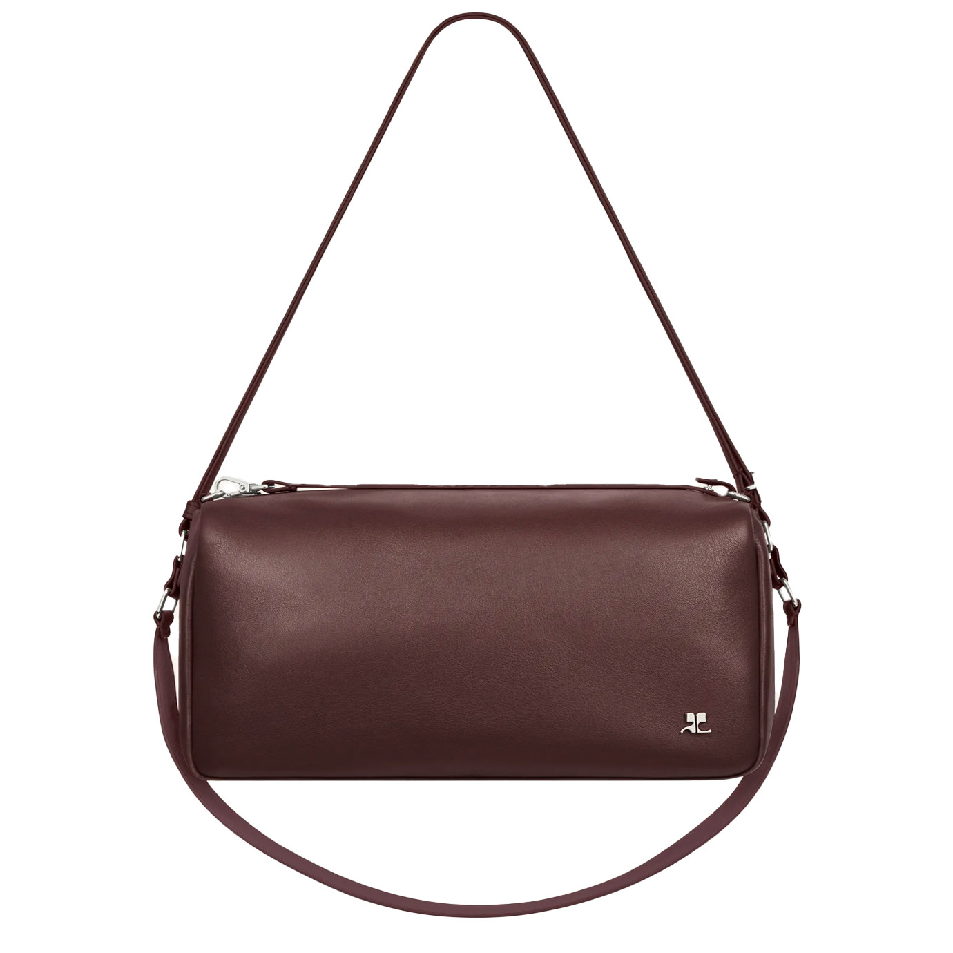 Visuel 1 : Courrèges | Sac Three Sixty médium en cuir burgundy | Boutique Parenthese Bordeaux