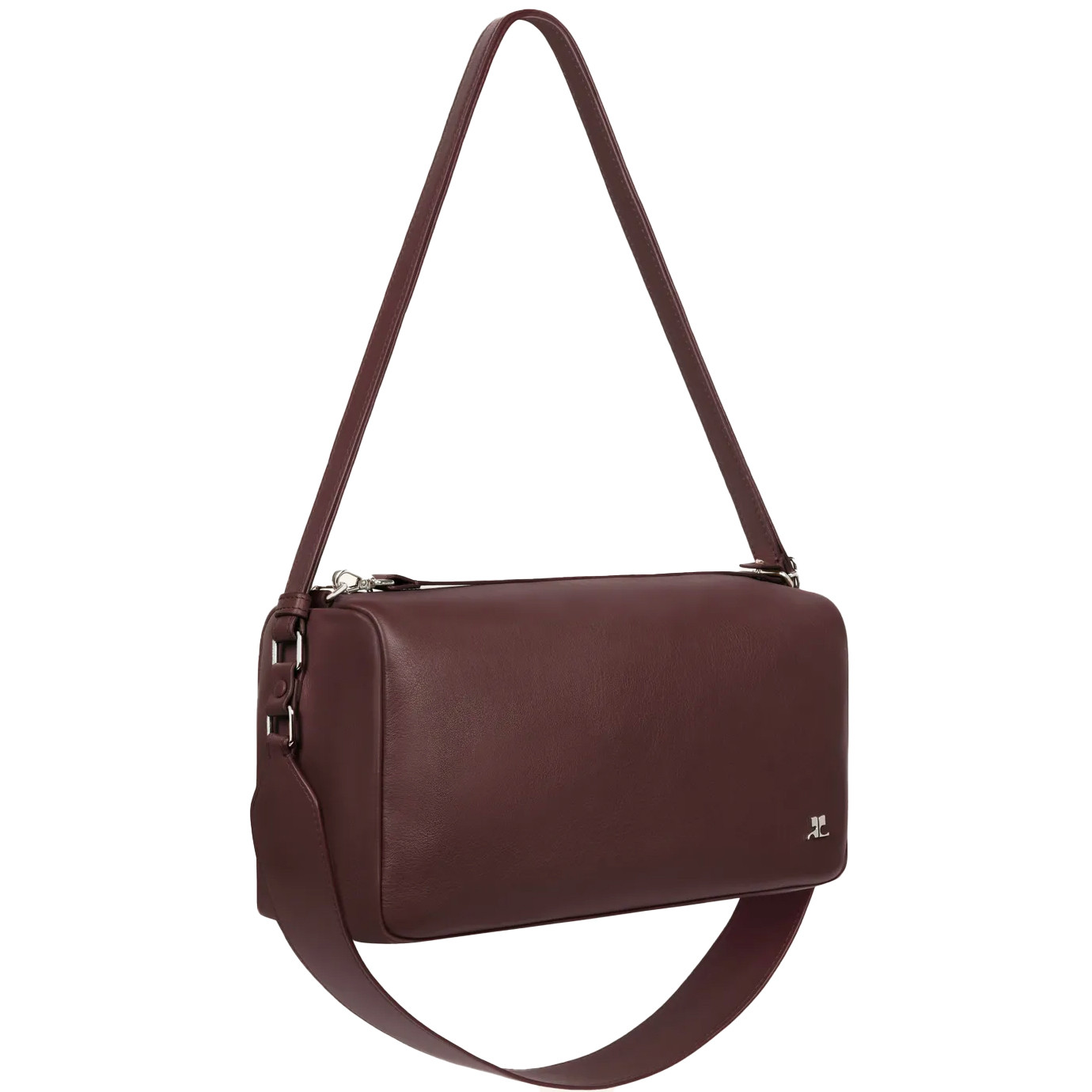 Visuel 3 : Courrèges | Sac Three Sixty médium en cuir burgundy | Boutique Parenthese Bordeaux