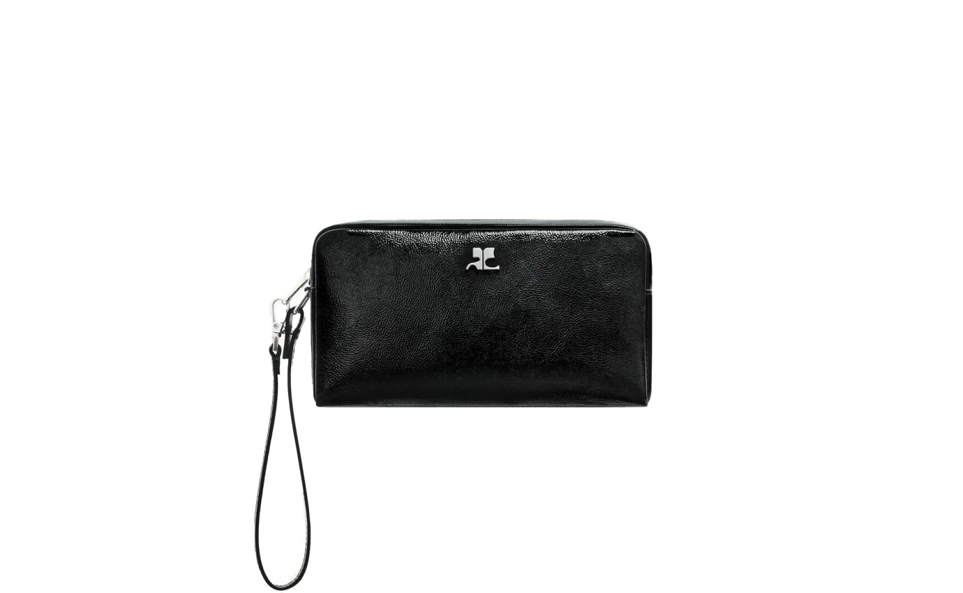 Visuel 1 : Collection Courrèges Bordeaux | Pochette beauty vinyle noir| Boutique Parenthese