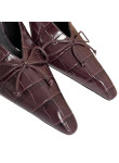Visuel 3 : Collection Jacquemus Bordeaux | Les slingbacks en cuir effet croco burgundy| Parenthese Bordeaux