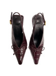 Visuel 4 : Collection Jacquemus Bordeaux | Les slingbacks en cuir effet croco burgundy| Parenthese Bordeaux