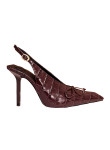 Visuel 1 : Collection Jacquemus Bordeaux | Les slingbacks en cuir effet croco burgundy| Parenthese Bordeaux
