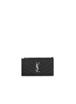 Visuel 1 : Saint Laurent Accessoire | Porte cartes Cassandre en cuir noir et argent | Boutique Parenthese