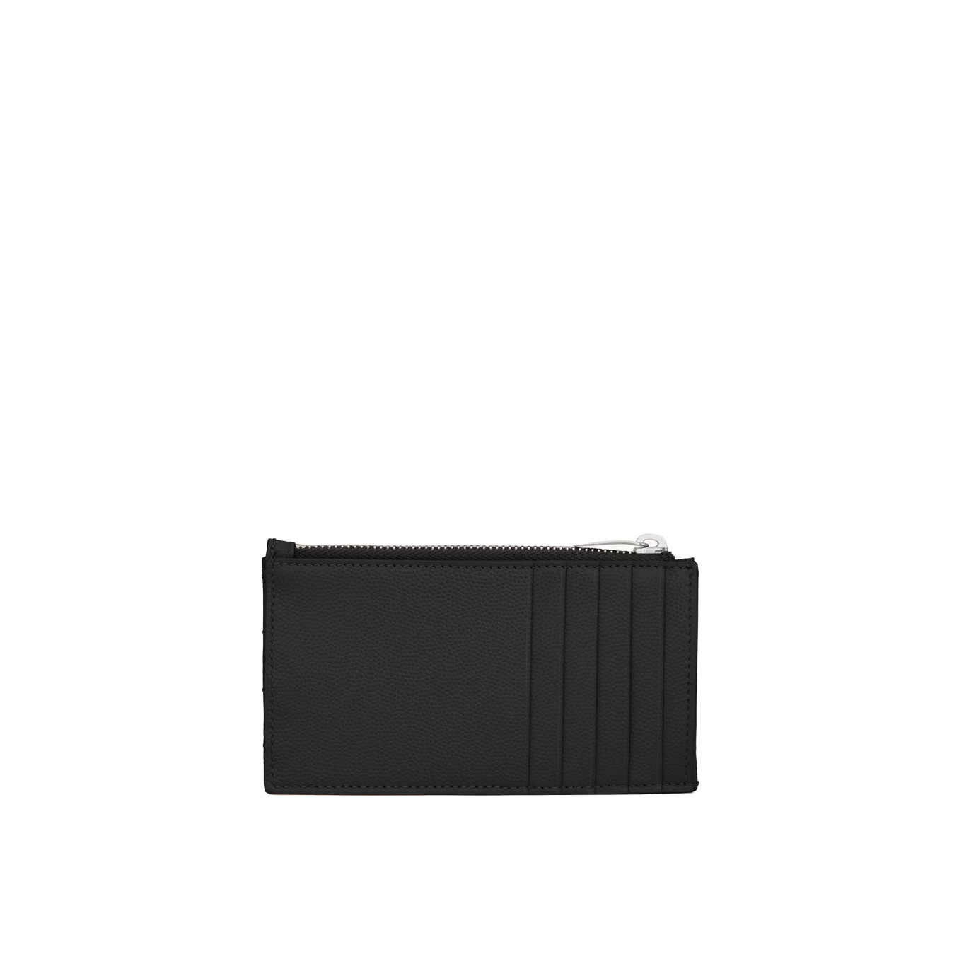 Visuel 2 : Saint Laurent Accessoire | Porte cartes Cassandre en cuir noir et argent | Boutique Parenthese