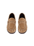 Visuel 2 : Saint Laurent Chaussure | Le loafer Supple en veau velours nude | Boutique Parenthese Bordeaux