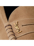 Visuel 3 : Saint Laurent Chaussure | Le loafer Supple en veau velours nude | Boutique Parenthese Bordeaux