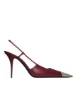 Visuel 1 : Collection Saint Laurent Bordeaux | Slingback Jeanne en cuir noir| Boutique Parenthese