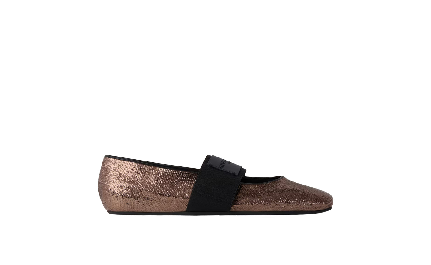 Visuel 1 : Collection Givenchy Bordeaux | Ballerine sliced square paillette| Boutique Parenthese