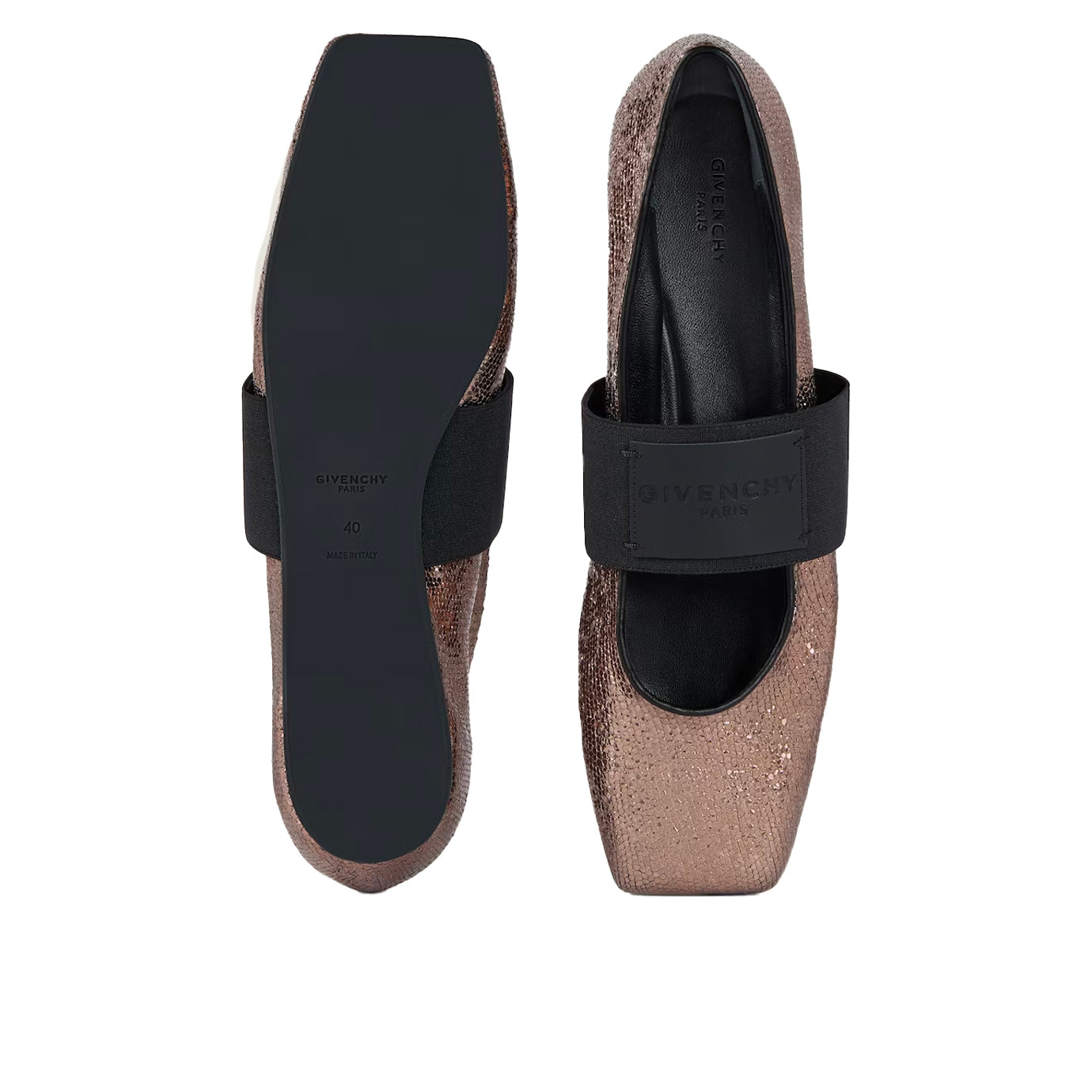 Visuel 4 : Collection Givenchy Bordeaux | Ballerine sliced square paillette| Boutique Parenthese