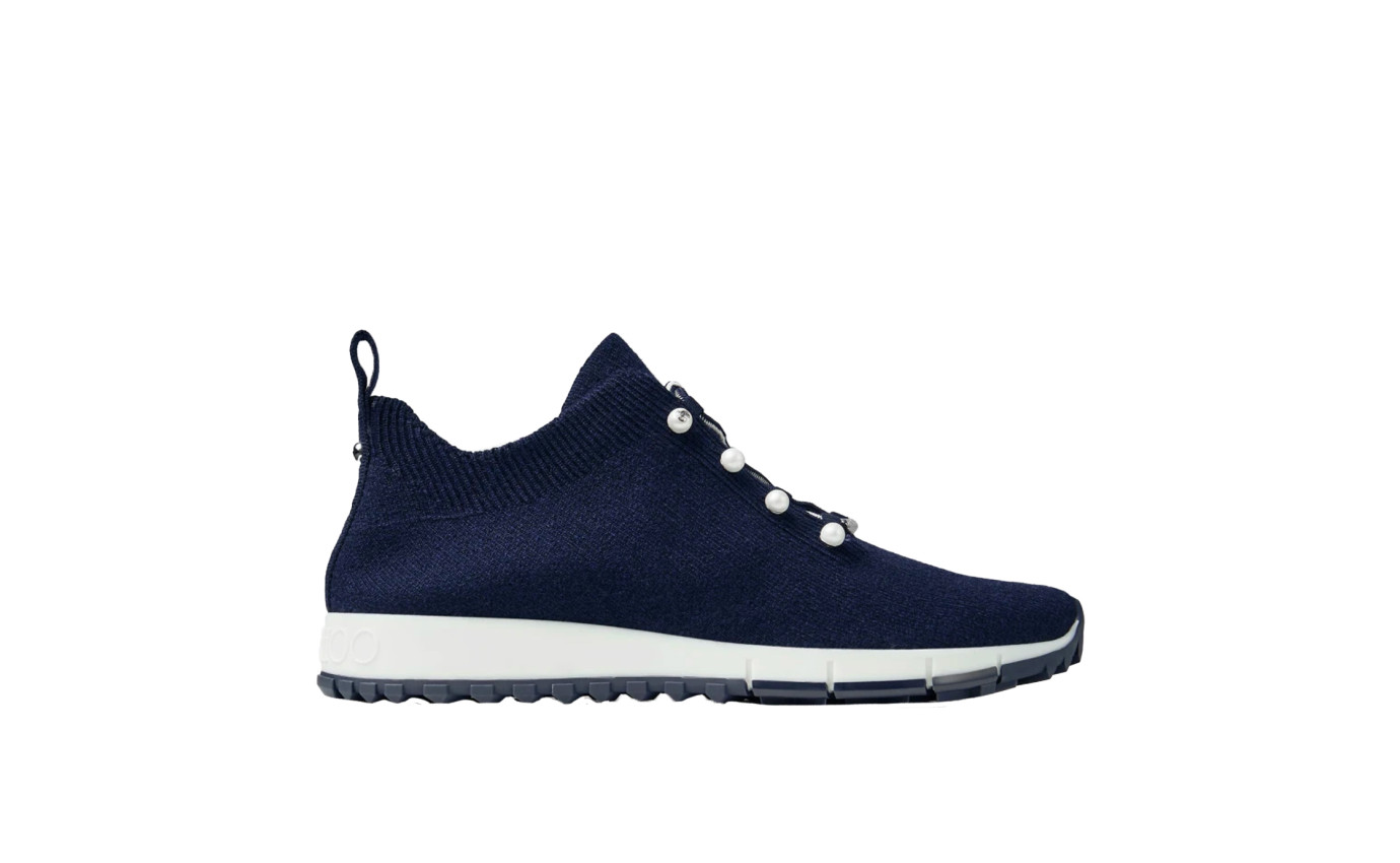 Visuel 1 : jimmy Choo | Sneakers Veles en cachemire marine| Boutique Parenthese Bordeaux