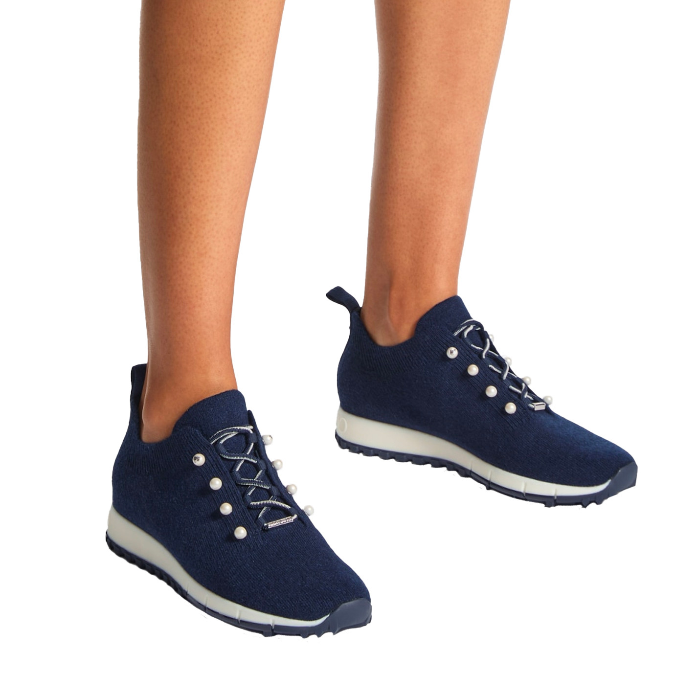 Visuel 2 : jimmy Choo | Sneakers Veles en cachemire marine| Boutique Parenthese Bordeaux