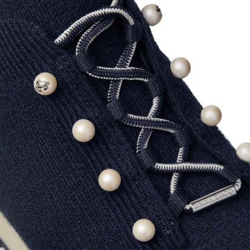 Visuel 4 : jimmy Choo | Sneakers Veles en cachemire marine| Boutique Parenthese Bordeaux