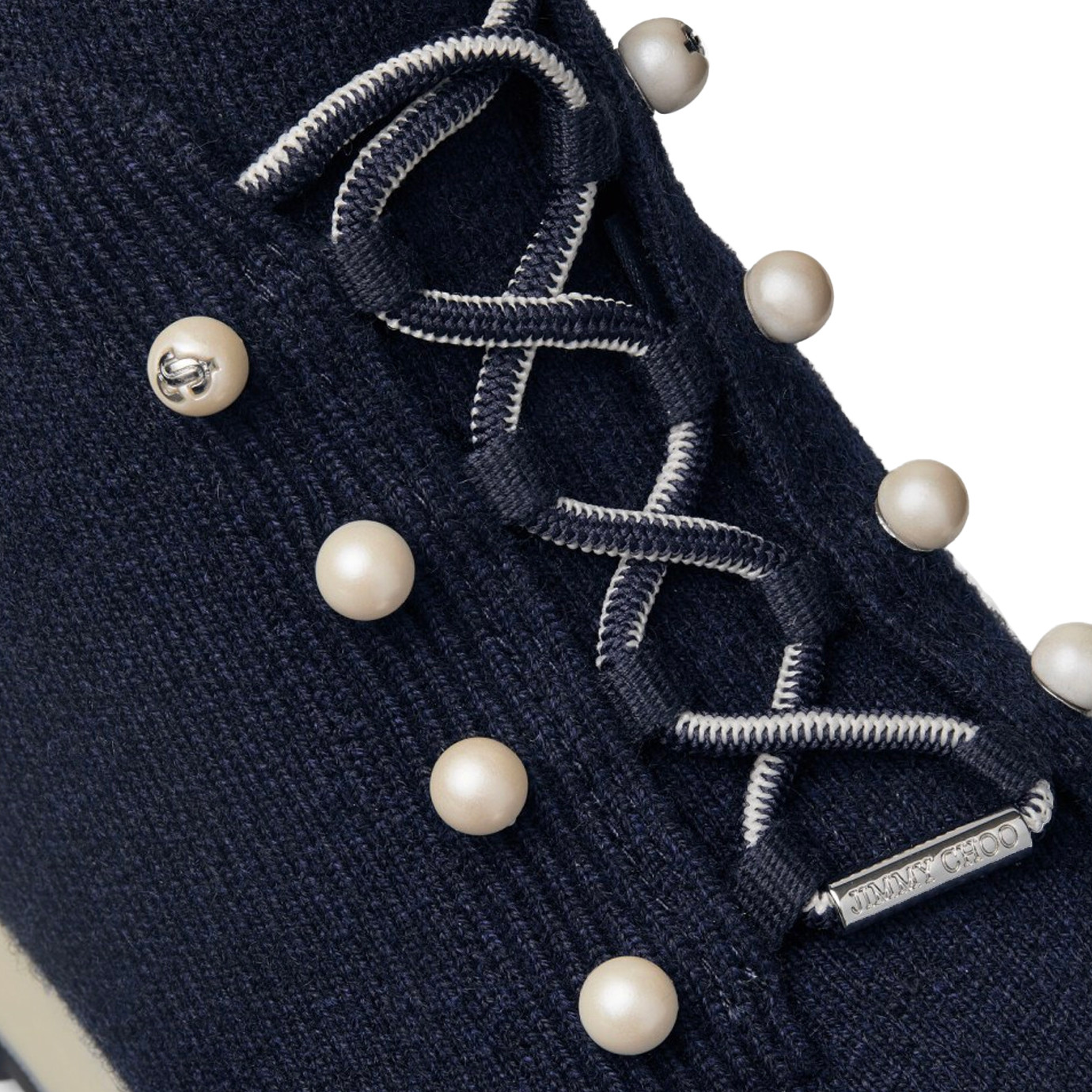 Visuel 4 : jimmy Choo | Sneakers Veles en cachemire marine| Boutique Parenthese Bordeaux