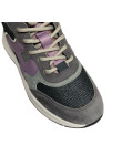 Visuel 2 : Hogan | Sneakers H585 en veau velours gris et parme| Boutique Parenthese Bordeaux