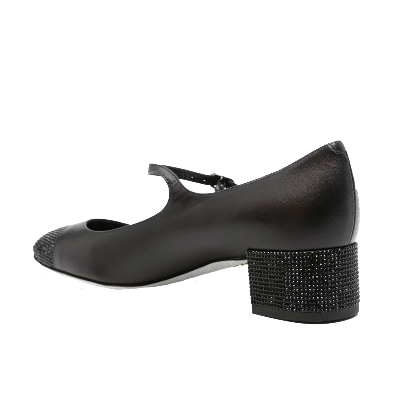 Visuel 2 : Collection René Caovilla Bordeaux | Kristen Mary Jane en cuir noir| Boutique de chaussures de Luxe pour femme
