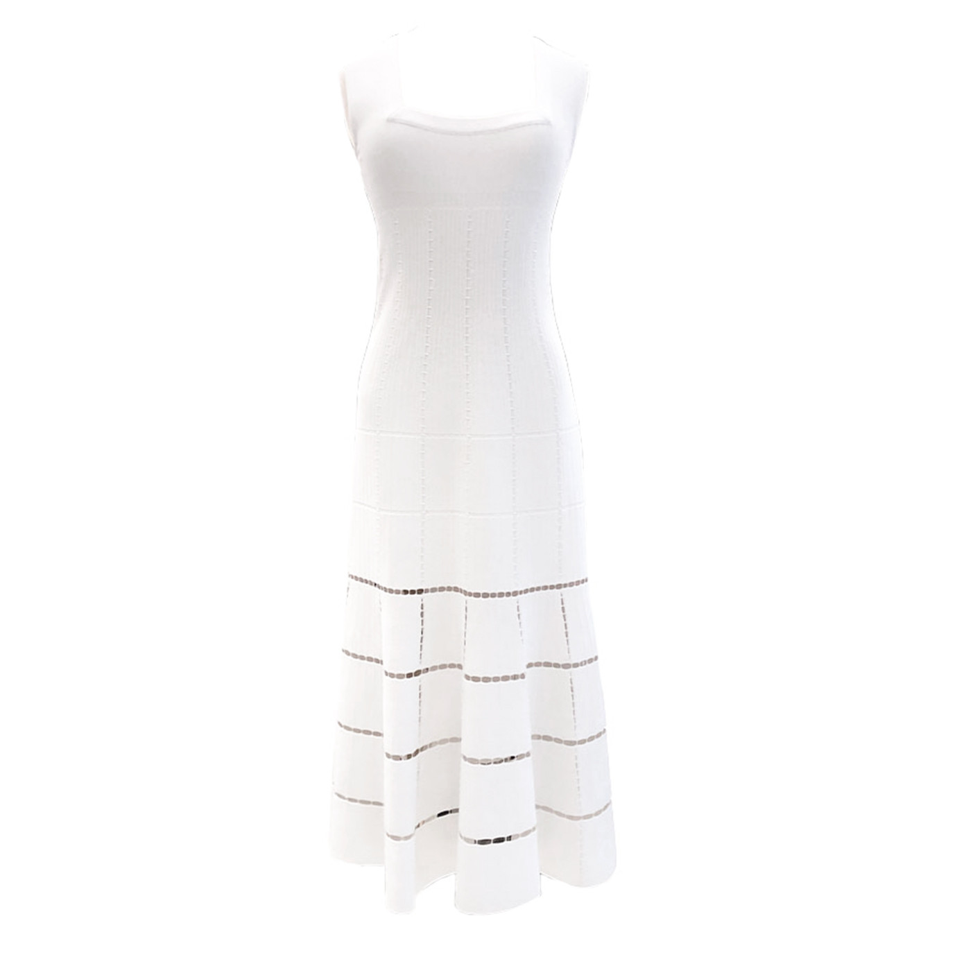 Visuel 1 : Collection Alaia Bordeaux | Robe longue blanche ajourée | Robe de Luxe Parenthese Bordeaux