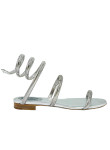 Visuel 1 : René Caovilla |Chaussures de luxe pour femme |Sandales Juniper plate argent| Boutique Parenthese Bordeaux