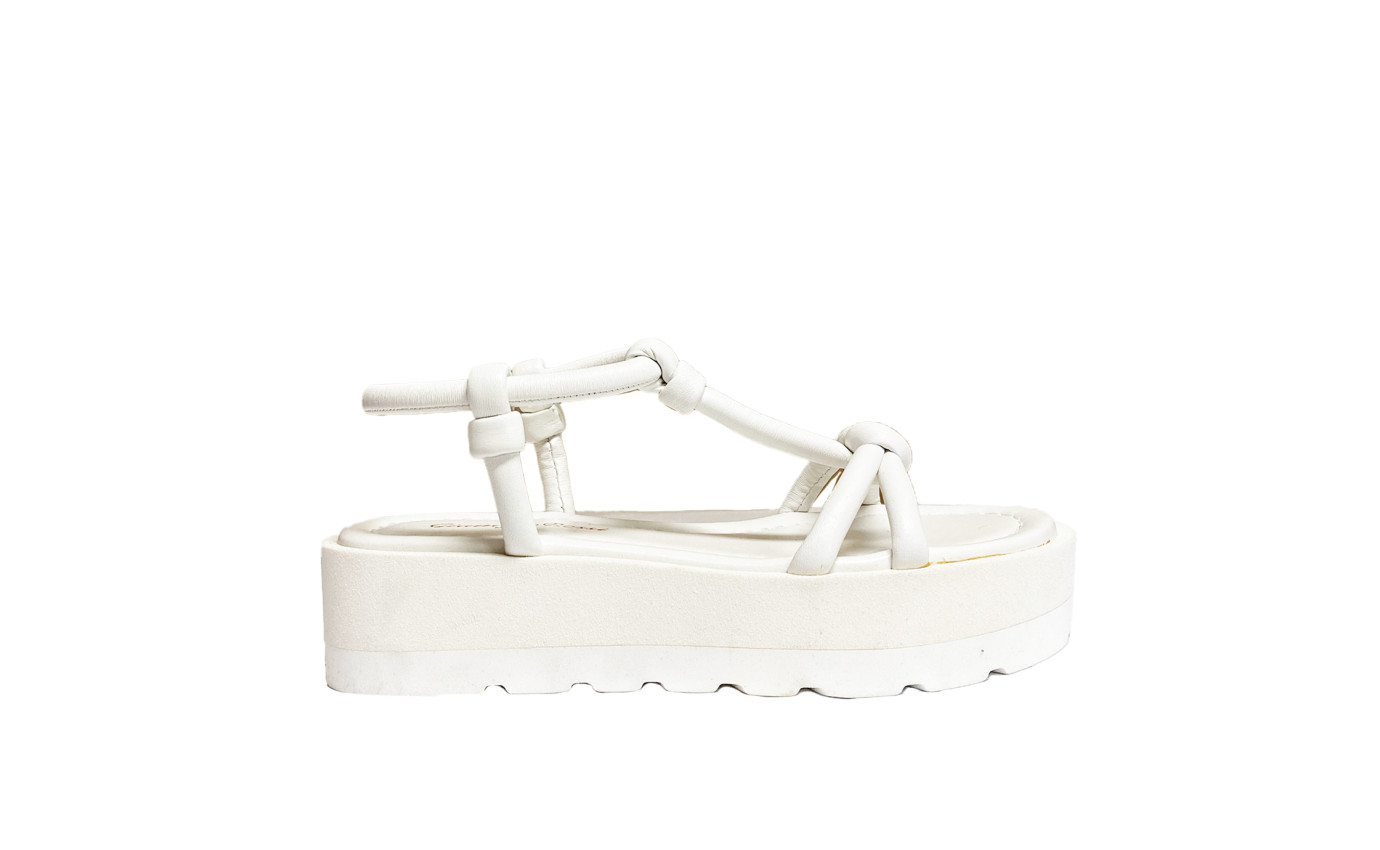 Visuel 1 : Collection Gianvito Rossi | Sandale plateforme blanc | Boutique de chaussures de Luxe| Parenthese Bordeaux