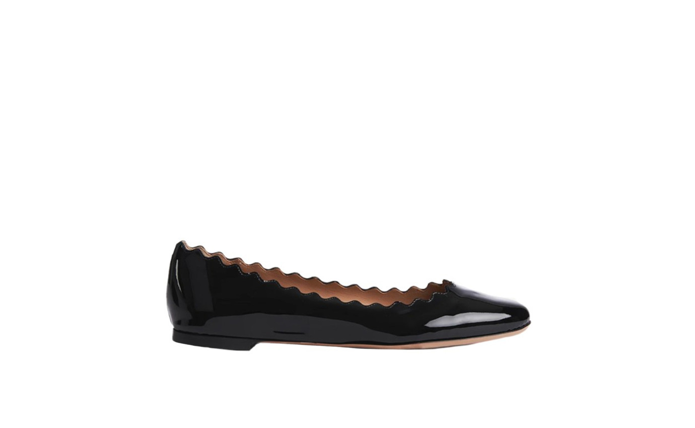 Visuel 1 : Collection Chloé Bordeaux | Ballerine Lauren en cuir verni noir | Boutique de chaussure de Luxe Parenthese Bordeaux