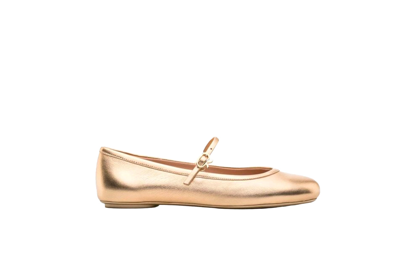 Visuel 1 : Collection Gianvito Rossi | Ballerine Carla or | Boutique de chaussures de Luxe| Parenthese Bordeaux
