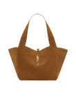 Visuel 2 : Collection Saint Laurent Bordeaux | Sac le 5 à 7 Béa small en veau velours caramel| Boutique Parenthese Bordeaux