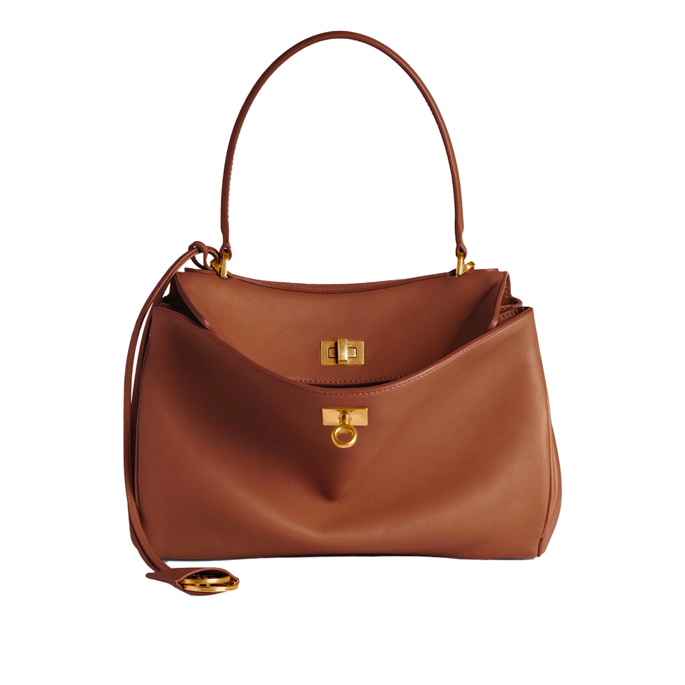 Visuel 1 : Collection Balenciaga Bordeaux | Sac Rodeo small en cuir new tan| Sac de Luxe Parenthese Bordeaux