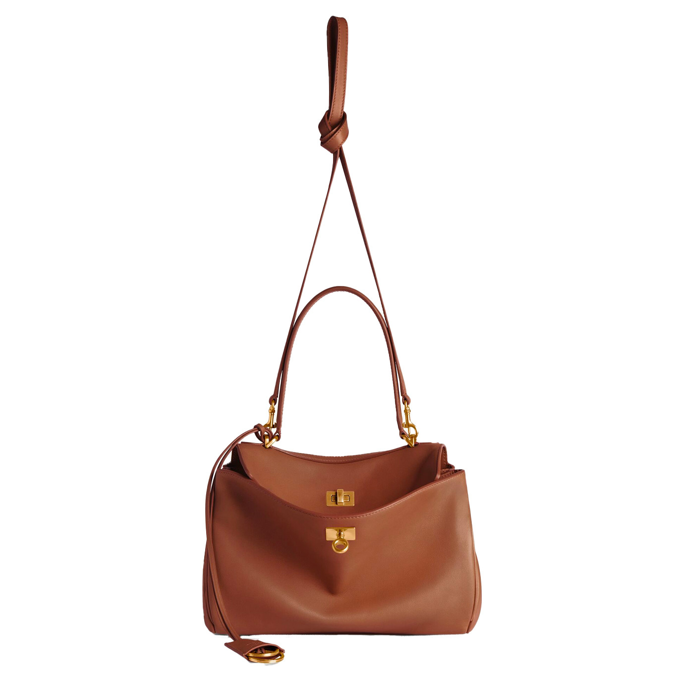Visuel 4 : Collection Balenciaga Bordeaux | Sac Rodeo small en cuir new tan| Sac de Luxe Parenthese Bordeaux