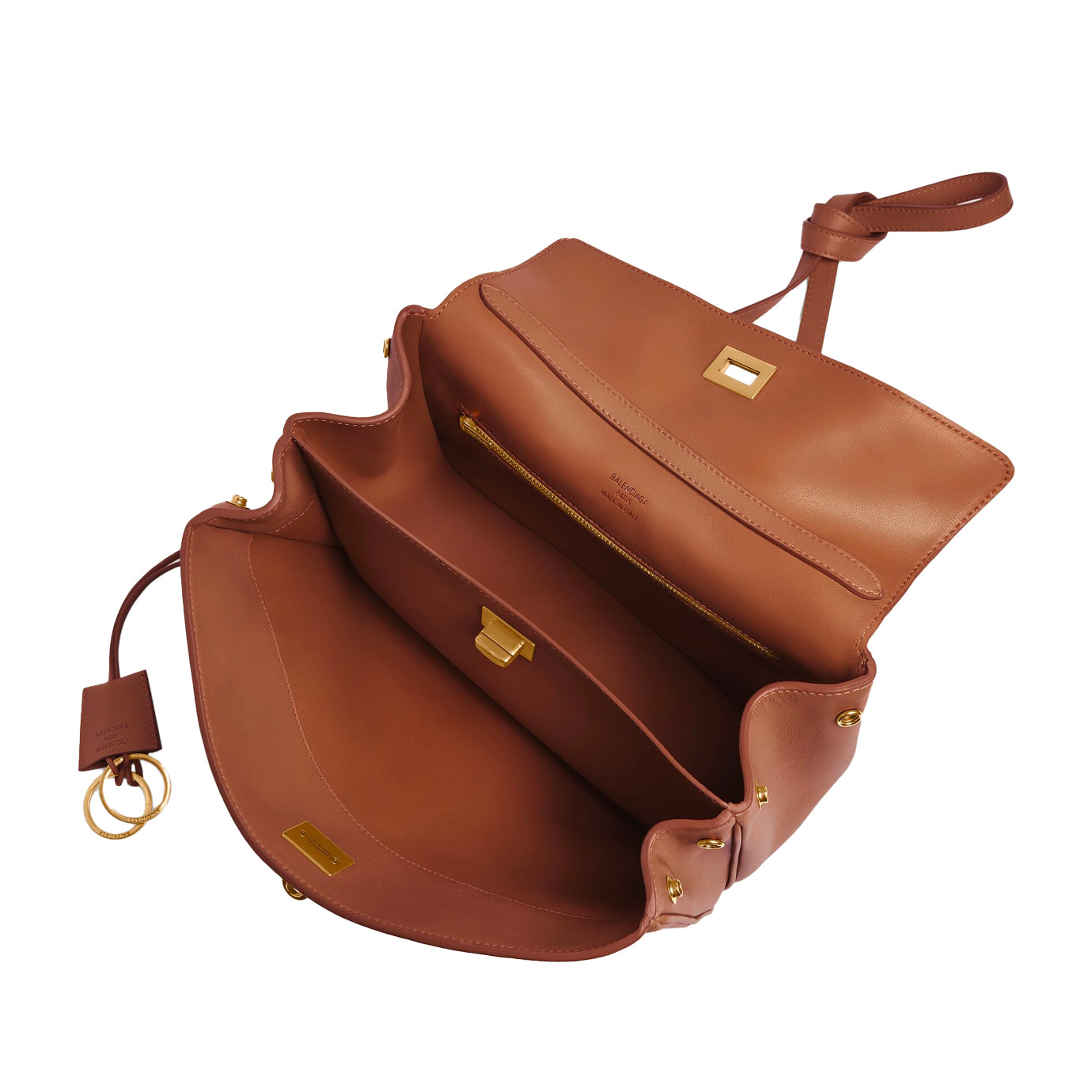 Visuel 5 : Collection Balenciaga Bordeaux | Sac Rodeo small en cuir new tan| Sac de Luxe Parenthese Bordeaux