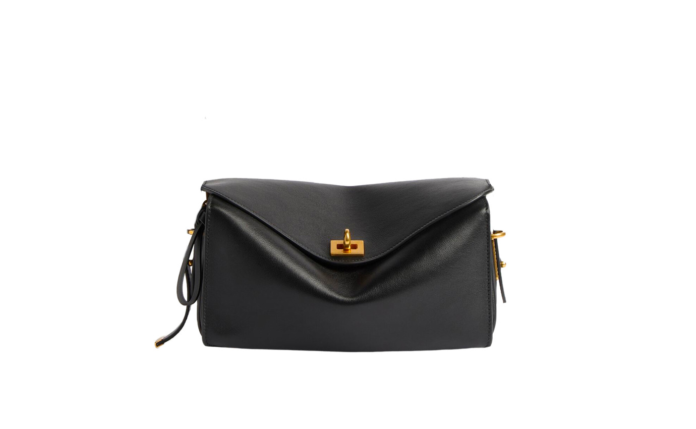 Visuel 1 : Collection Balenciaga Bordeaux | Sac Le 7 en cuir noir et veau velours muscade| Sac de Luxe Parenthese Bordeaux