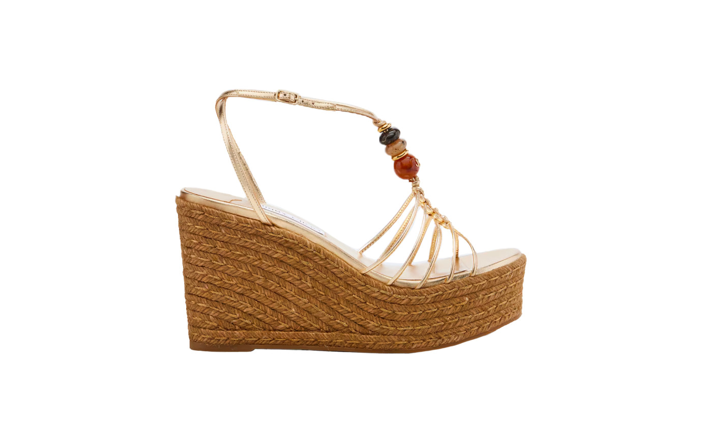 Visuel 1 : Collection Jimmy Choo| Compensé Lemi 100 gold | Boutique Parenthese Bordeaux