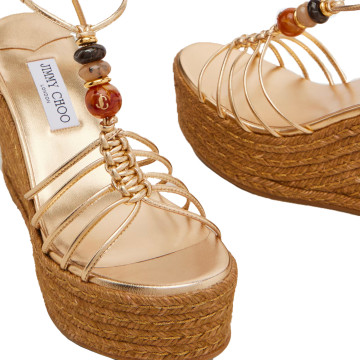 Visuel 3 : Collection Jimmy Choo| Compensé Lemi 100 gold | Boutique Parenthese Bordeaux