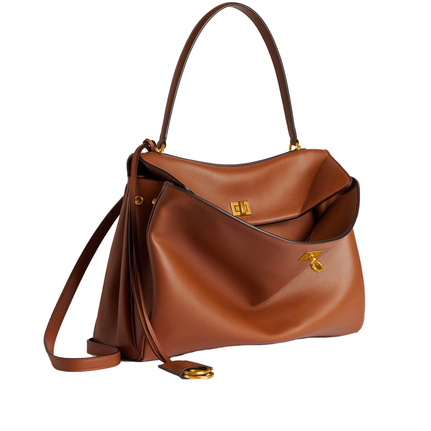 Visuel 2 : Collection Balenciaga Bordeaux | Sac Rodeo médium en cuir new tan| Sac de Luxe Parenthese Bordeaux