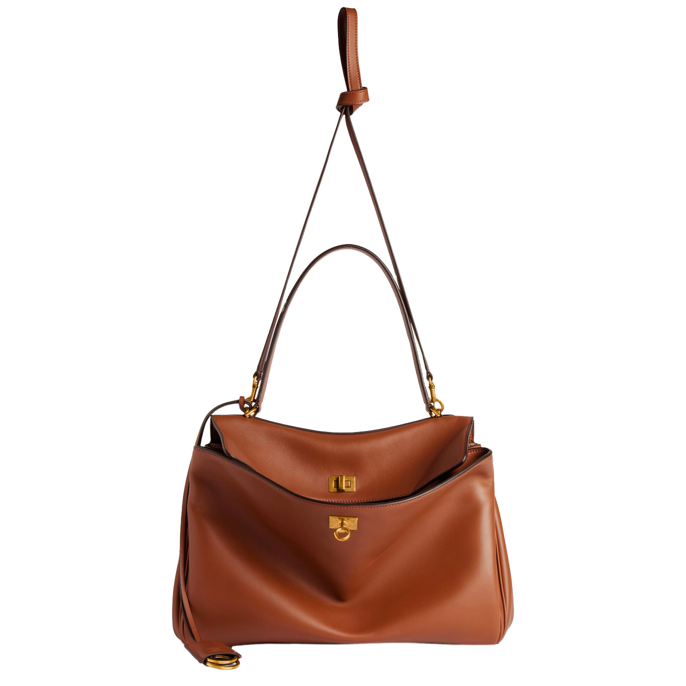 Visuel 4 : Collection Balenciaga Bordeaux | Sac Rodeo médium en cuir new tan| Sac de Luxe Parenthese Bordeaux