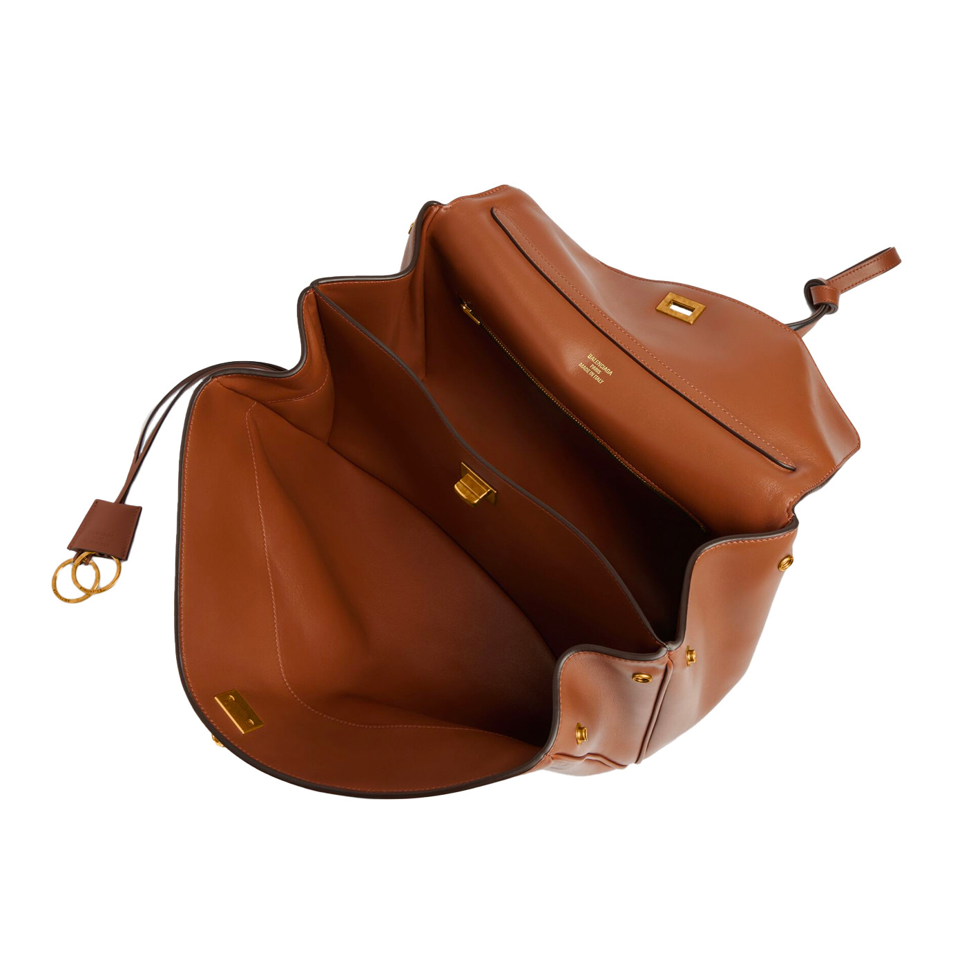 Visuel 5 : Collection Balenciaga Bordeaux | Sac Rodeo médium en cuir new tan| Sac de Luxe Parenthese Bordeaux