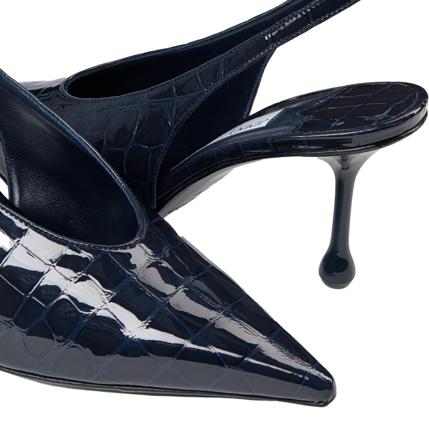 Visuel 3 : jimmy Choo | Escarpin Isa en croco marine| Boutique Parenthese Bordeaux