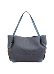 Visuel 2 : Chloé| Cabas Clover en toile et cuir bleu| Boutique Parenthese Bordeaux