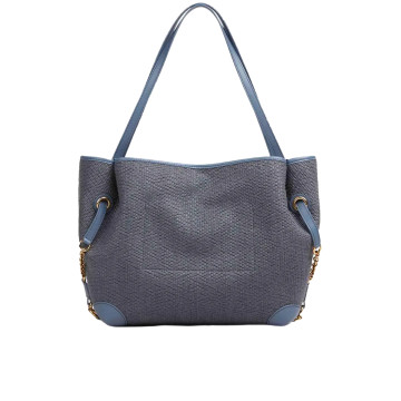 Visuel 4 : Chloé| Cabas Clover en toile et cuir bleu| Boutique Parenthese Bordeaux