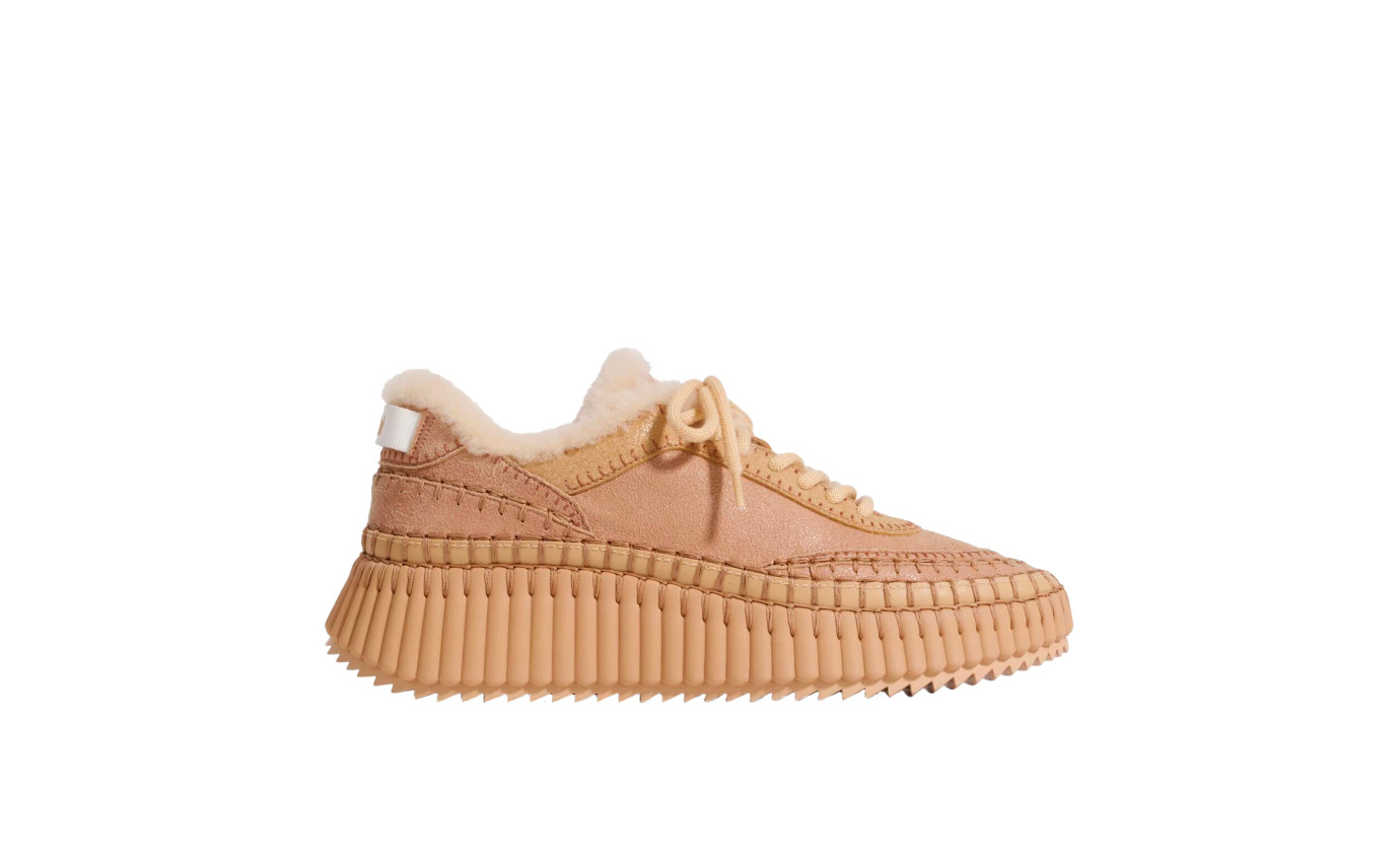 Visuel 1 : Collection Chloé chaussures | Sneakers Nama shearling| Boutique Parenthese Bordeaux