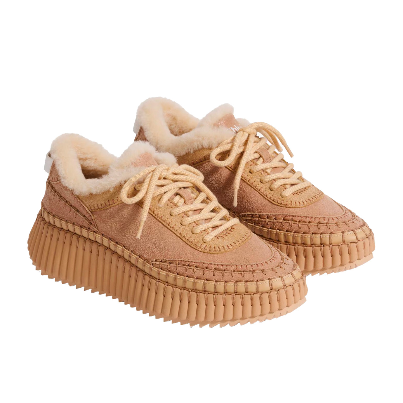 Visuel 2 : Collection Chloé chaussures | Sneakers Nama shearling| Boutique Parenthese Bordeaux