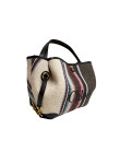 Visuel 2 : Chloé| Cabas Clover en toile et cuir kohl brown et rayé| Boutique Parenthese Bordeaux