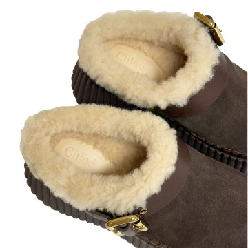 Visuel 3 : Collection Chloé Bordeaux | Mule compensée Nama marron | Boutique Parenthese Bordeaux