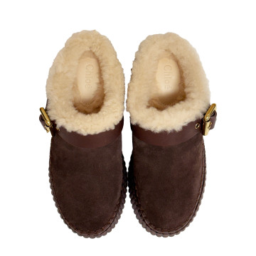 Visuel 4 : Collection Chloé Bordeaux | Mule compensée Nama marron | Boutique Parenthese Bordeaux