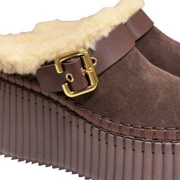 Visuel 5 : Collection Chloé Bordeaux | Mule compensée Nama marron | Boutique Parenthese Bordeaux