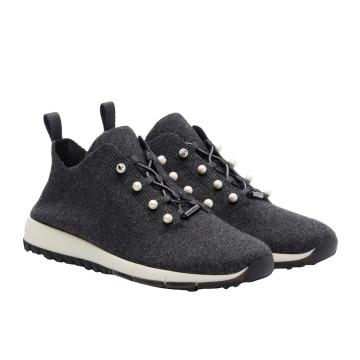 Visuel 2 : jimmy Choo | Sneakers Veles en cachemire gris| Boutique Parenthese Bordeaux