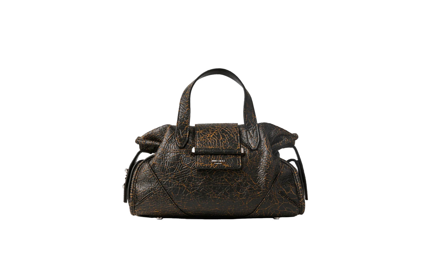 Visuel 1 : Collection Jimmy Choo Bordeaux | Sac Bar Holdall small toffee| Sacs de luxe Parenthese Bordeaux